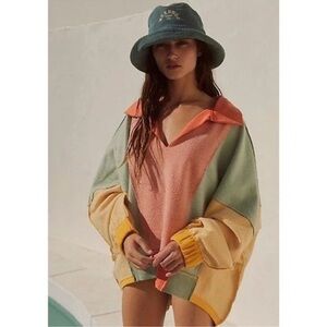 Free People Multicolor Oversized Sweater and Hat